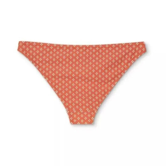 Kona Sol Womens Bikini Bottom SwimWear String Large Rust Orange Floral Beach New - Picture 4 of 4